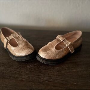 Cat & Jack Glittery Gold Dress Shoes